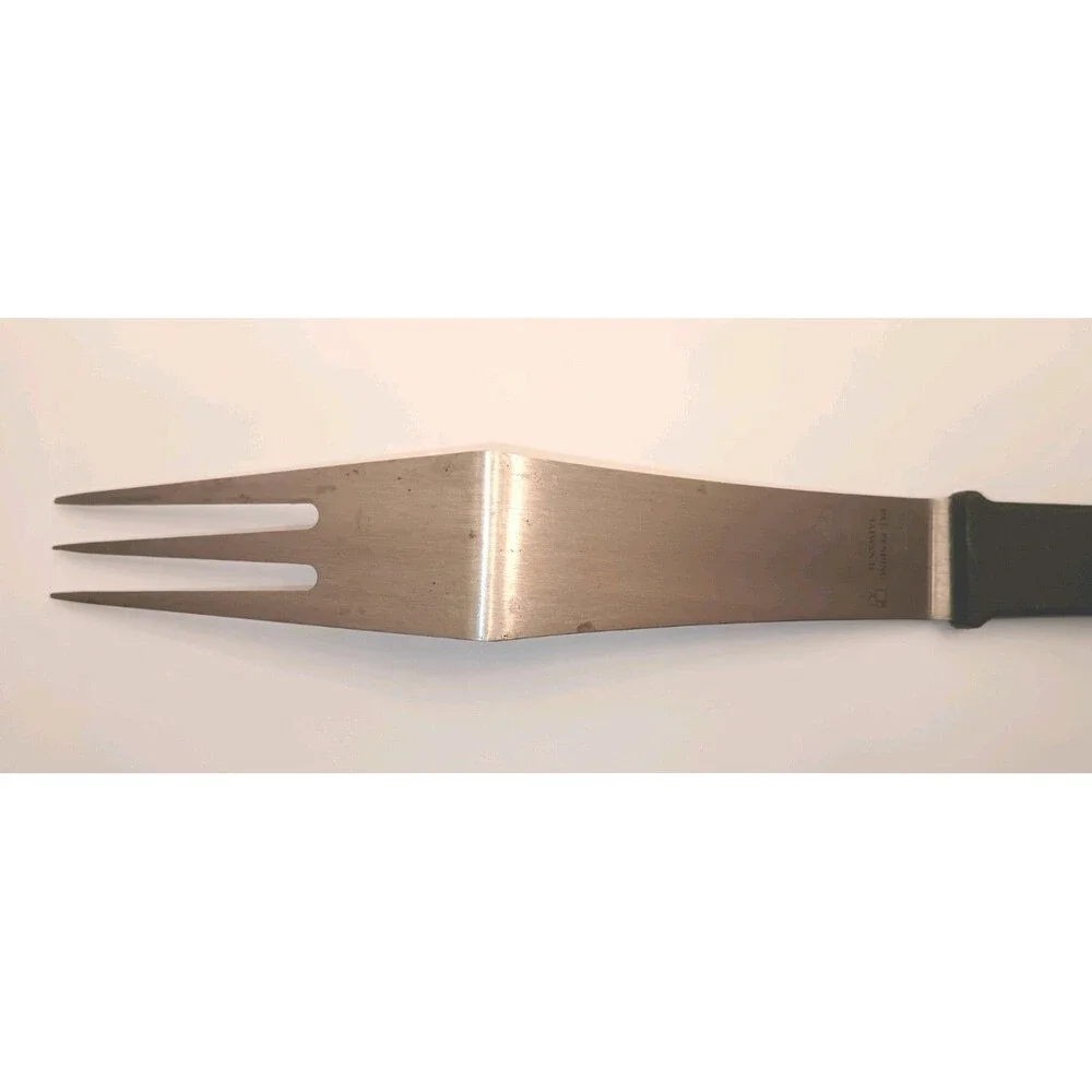 The PAMPERED CHEF Carving Fork for Meat, Stainless Steel, Black Handle, Loop
